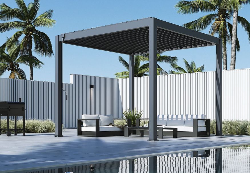 Porchenzo Paros Classic aluminium aluminium pergola 3x3 - Anthrazit Foto von Porchenzo Paros Classic aluminium aluminium pergola 3x3 - Anthrazit