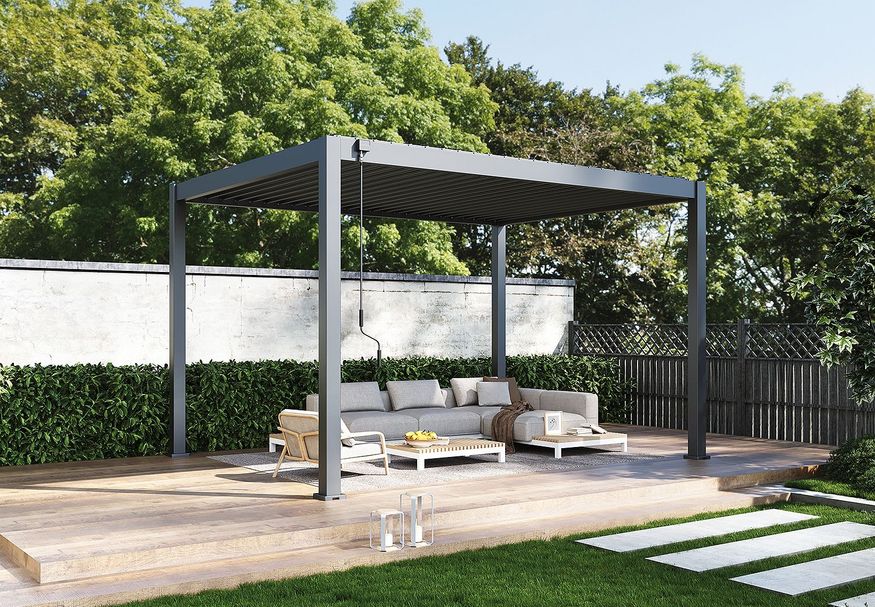 Porchenzo Paros Classic aluminium aluminium pergola 3x4 - Anthrazit Foto von Porchenzo Paros Classic aluminium aluminium pergola 3x4 - Anthrazit