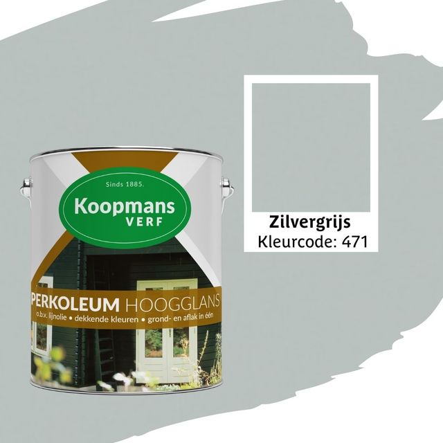 Foto van Koopmans Perkoleum Zilvergrijs Hoogglans Dekkend 2.5L