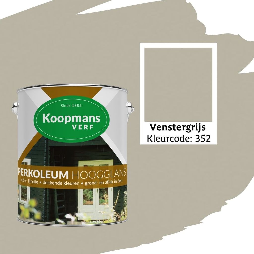 Koopmans Perkoleum verf, Venstergrijs 352, 2,5L Hoogglans kopen bij
