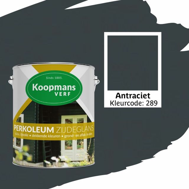 Foto van Koopmans Perkoleum Antraciet Zijdeglans Dekkend 2.5L