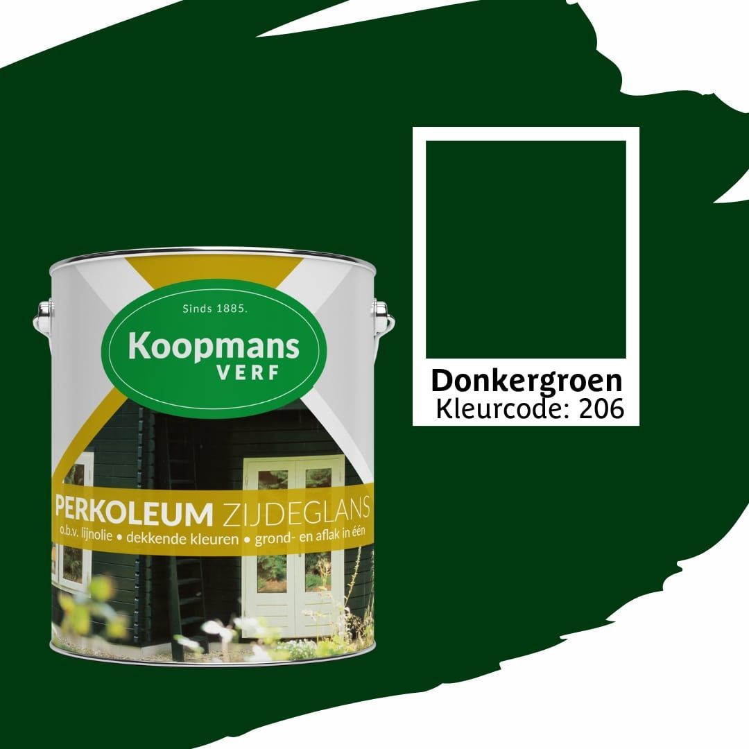 Foto der Koopmans Perkoleum Farbe - Dunkelgrün 206 - 2.5L Seidenglanz
