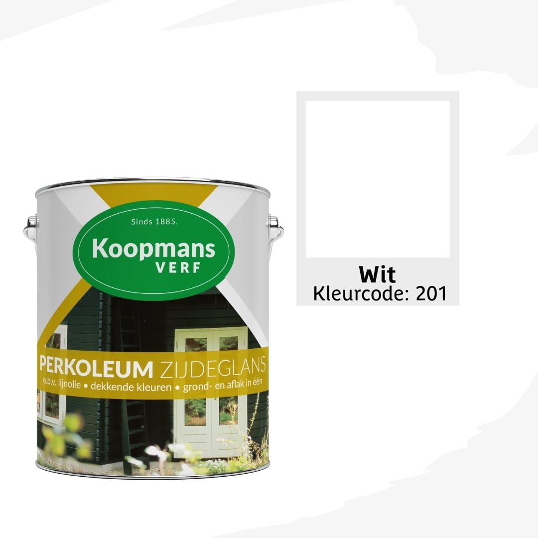 Foto van Koopmans Perkoleum Wit Zijdeglans Dekkend 2.5L