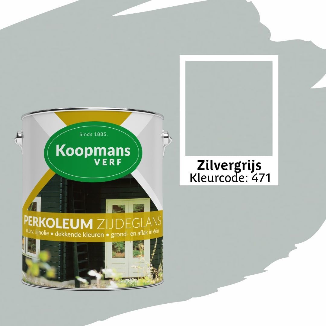Foto van Koopmans Perkoleum Zilvergrijs Zijdeglans Dekkend 2.5L