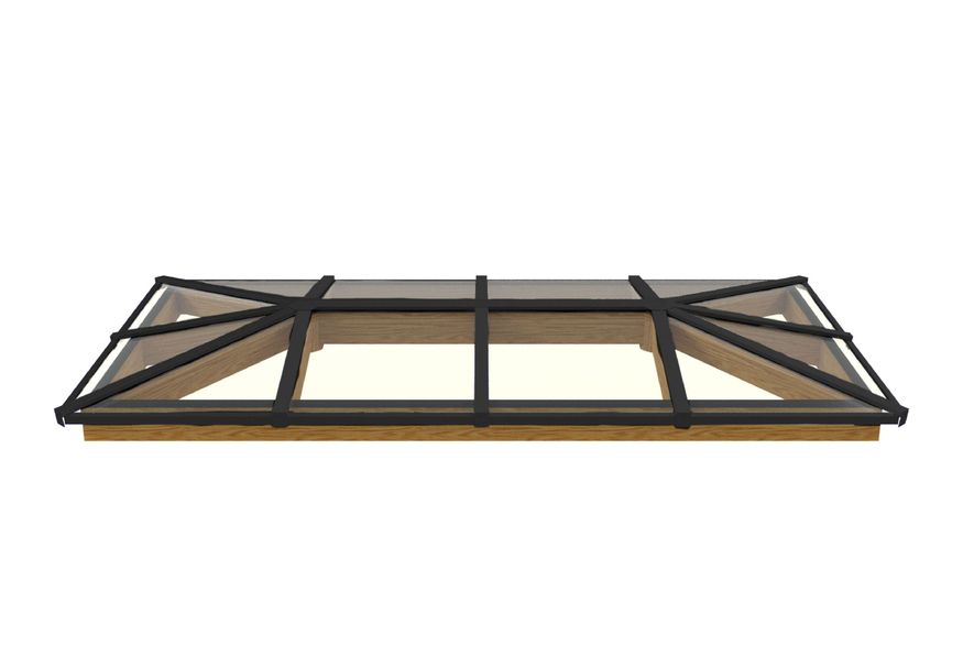 Lichtstraat Douglas Duplo Schilddak 4186 x 2550 mm - Zwart Foto van Lichtstraat Douglas Duplo Schilddak 4186 x 2550 mm - Zwart