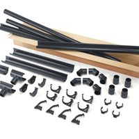 Foto van Azalp enkele dakgootset zwart PVC - 450 cm