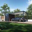 Foto van Porchenzo carport Prestige met berging 7.2x3 - teak