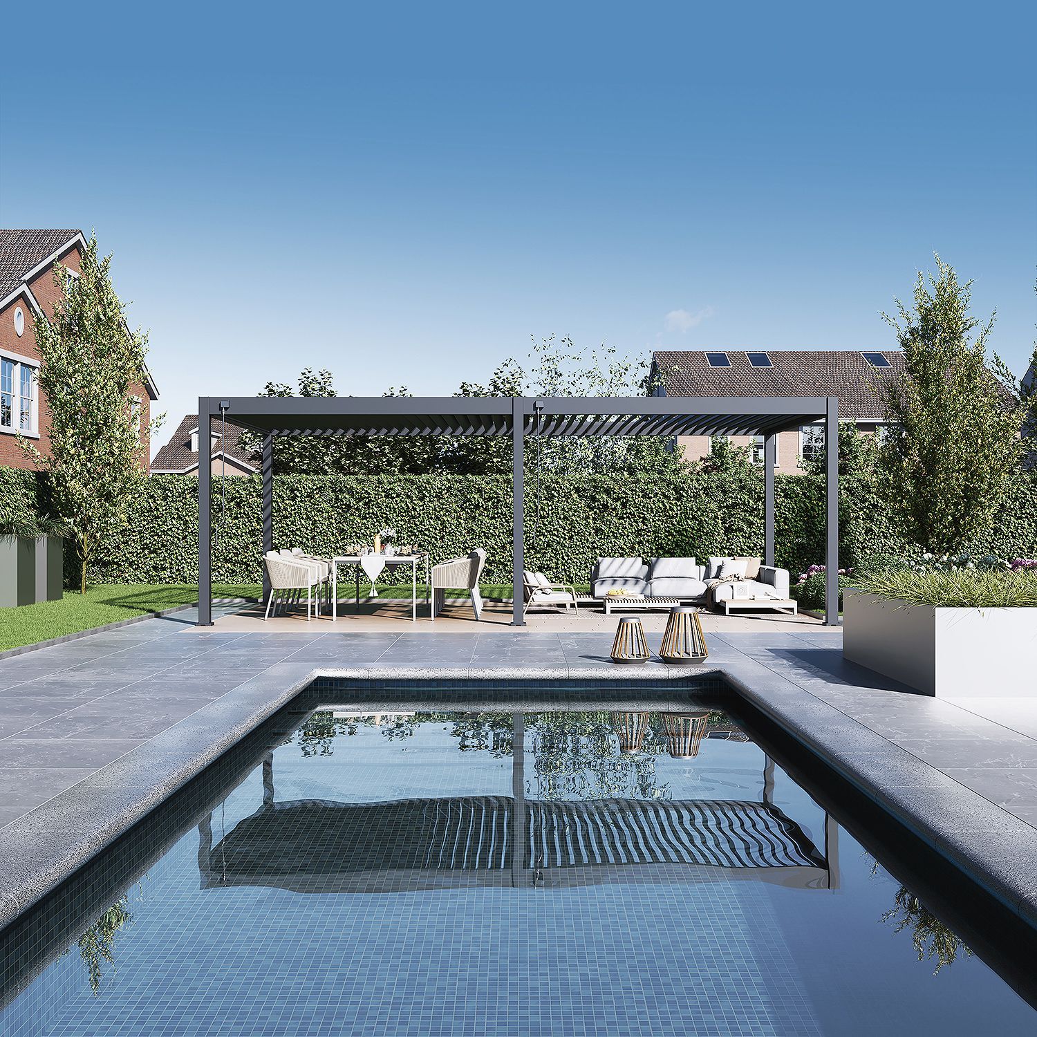 Foto der Porchenzo Paros Max aluminium Pergola