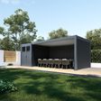 Foto van Porchenzo tuinhuis met overkapping Prestige 7.2x3 - antraciet