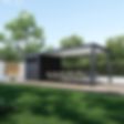 Foto van Porchenzo tuinhuis met overkapping Prestige 7.2x3 - antraciet