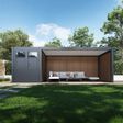 Foto van Porchenzo tuinhuis met overkapping Prestige 7.2x3 - teak