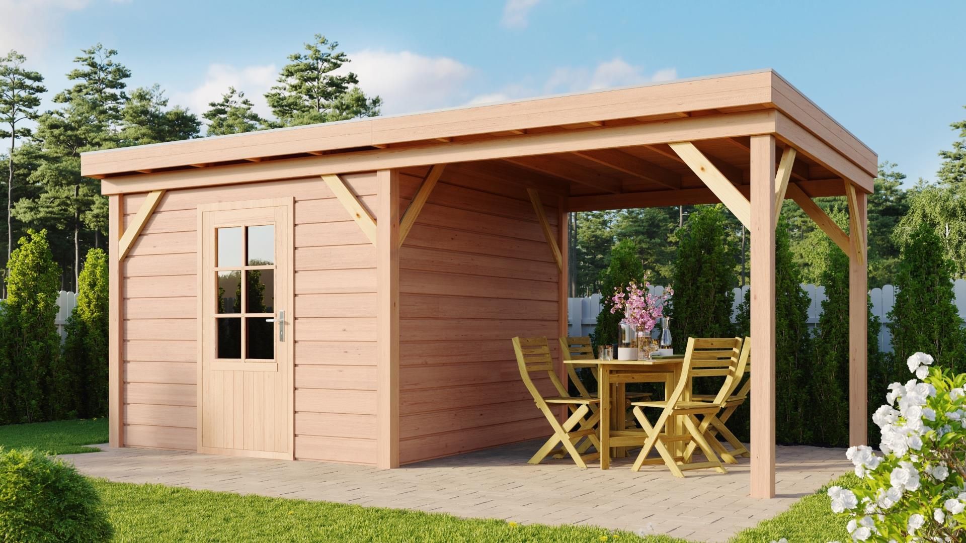 Foto van WoodAcademy tuinhuis met overkapping Prince