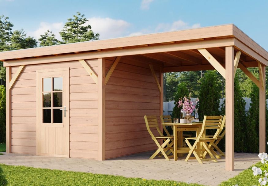 WoodAcademy Gartenhaus mit Terrasse Prince 600x300 cm Foto von WoodAcademy Gartenhaus mit Terrasse Prince 600x300 cm