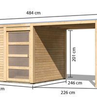 Foto der Karibu 79847 Gartenhaus mit Terrasse Qubic 1