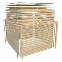 Foto der Karibu 89397 Gartenhaus mit Terrasse Qubic 2 - Terragrau
