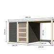 Foto von Karibu Qubic 1 Gartenhaus mit Anbaudach 240 cm - Terragrau (79848)