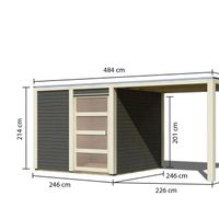 Foto der Karibu 79848 Gartenhaus mit Terrasse Qubic 1 - Terragrau