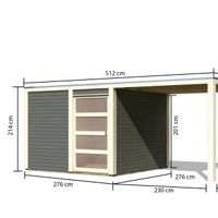 Foto der Karibu 89397 Gartenhaus mit Terrasse Qubic 2 - Terragrau