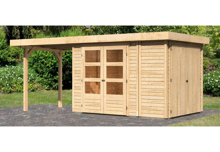 Foto von Karibu Retola 2 Gartenhaus mit Anbaudach 240 cm (82950)