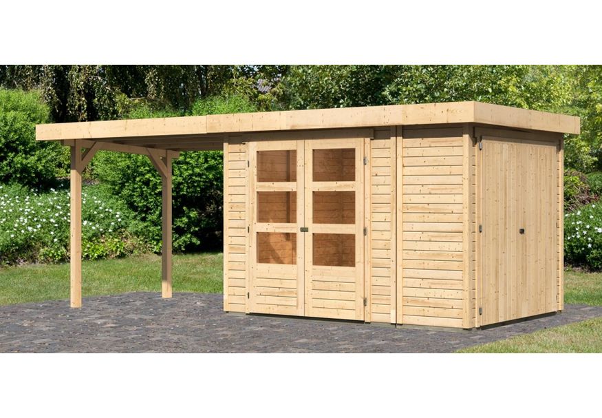 Karibu Retola 2 tuinhuis met overkapping 280 cm (82952) Foto van Karibu Retola 2 tuinhuis met overkapping 280 cm (82952)