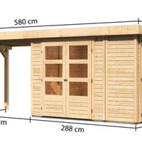 Foto der Karibu 82952 Retola 2 Gartenhaus mit Seitenmarkise 280