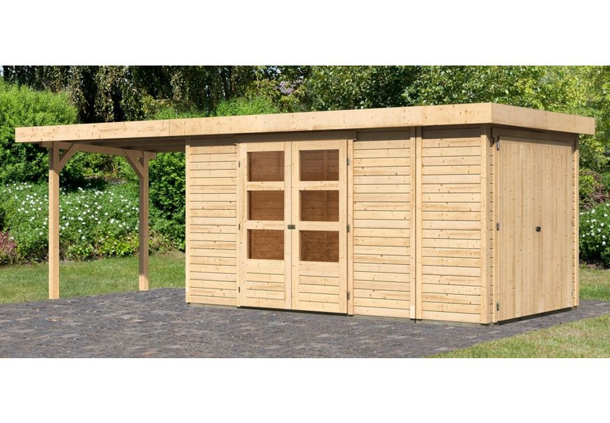 Foto van Karibu Retola 5 tuinhuis met overkapping 280 cm (82966)