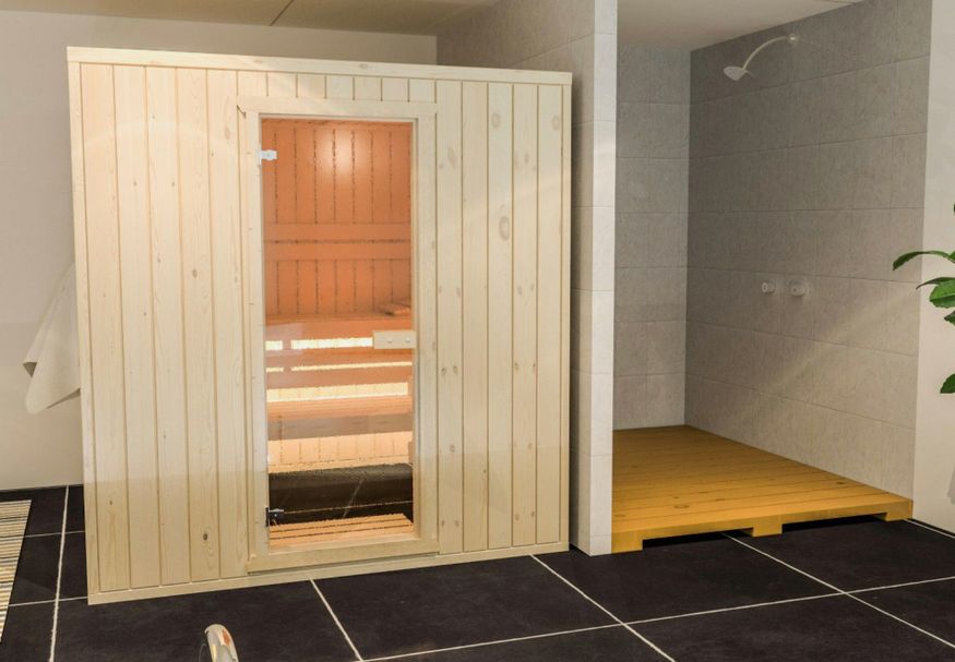 Azalp Massieve sauna Rio Standaard 199x130 cm, 45 mm Foto van Azalp Massieve sauna Rio Standaard 199x130 cm, 45 mm