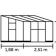 Foto van Royal Well Muurkas Qube Lean-to 68 zwart + 6 mm polycarbonaat
