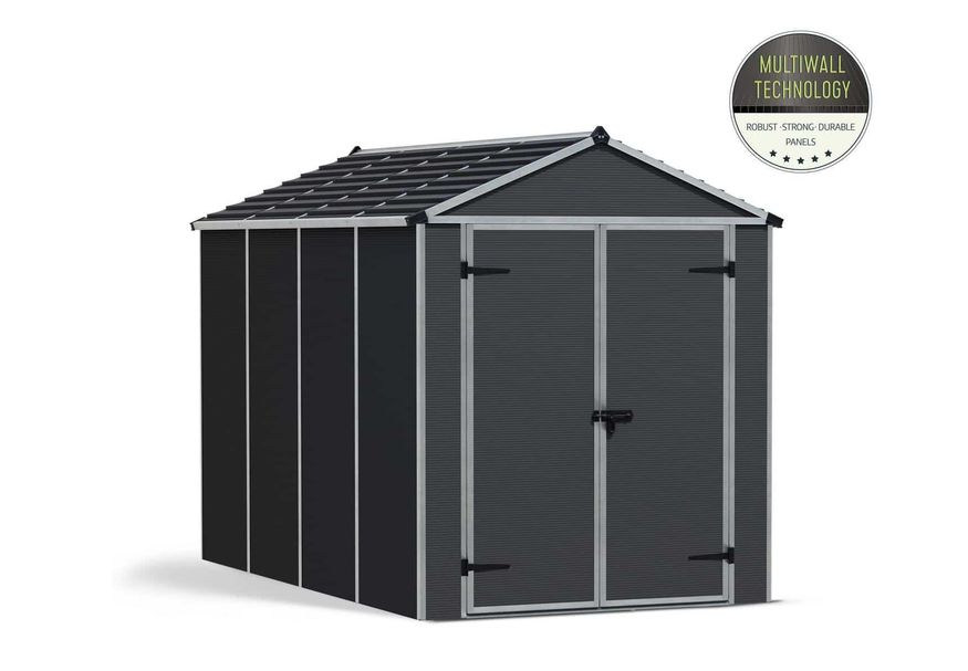 Palram – Canopia Rubicon Shed 6X10 Dunkelgrau Foto von Palram – Canopia Rubicon Shed 6X10 Dunkelgrau