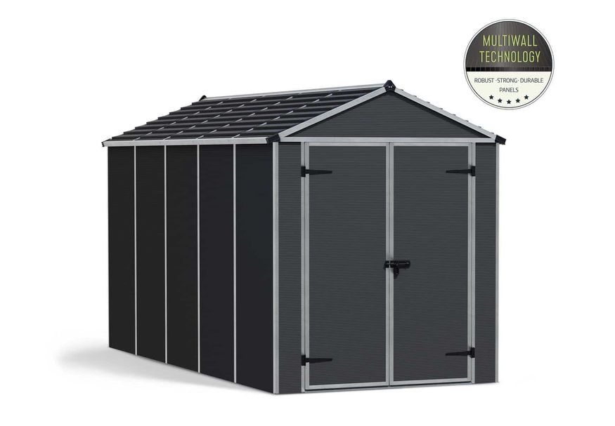 Palram – Canopia Rubicon Shed 6X12 Dunkelgrau Foto von Palram – Canopia Rubicon Shed 6X12 Dunkelgrau