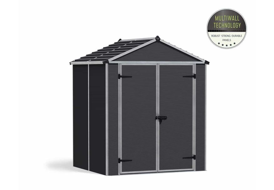 Palram – Canopia Rubicon Shed 6X5 Dunkelgrau Foto von Palram – Canopia Rubicon Shed 6X5 Dunkelgrau