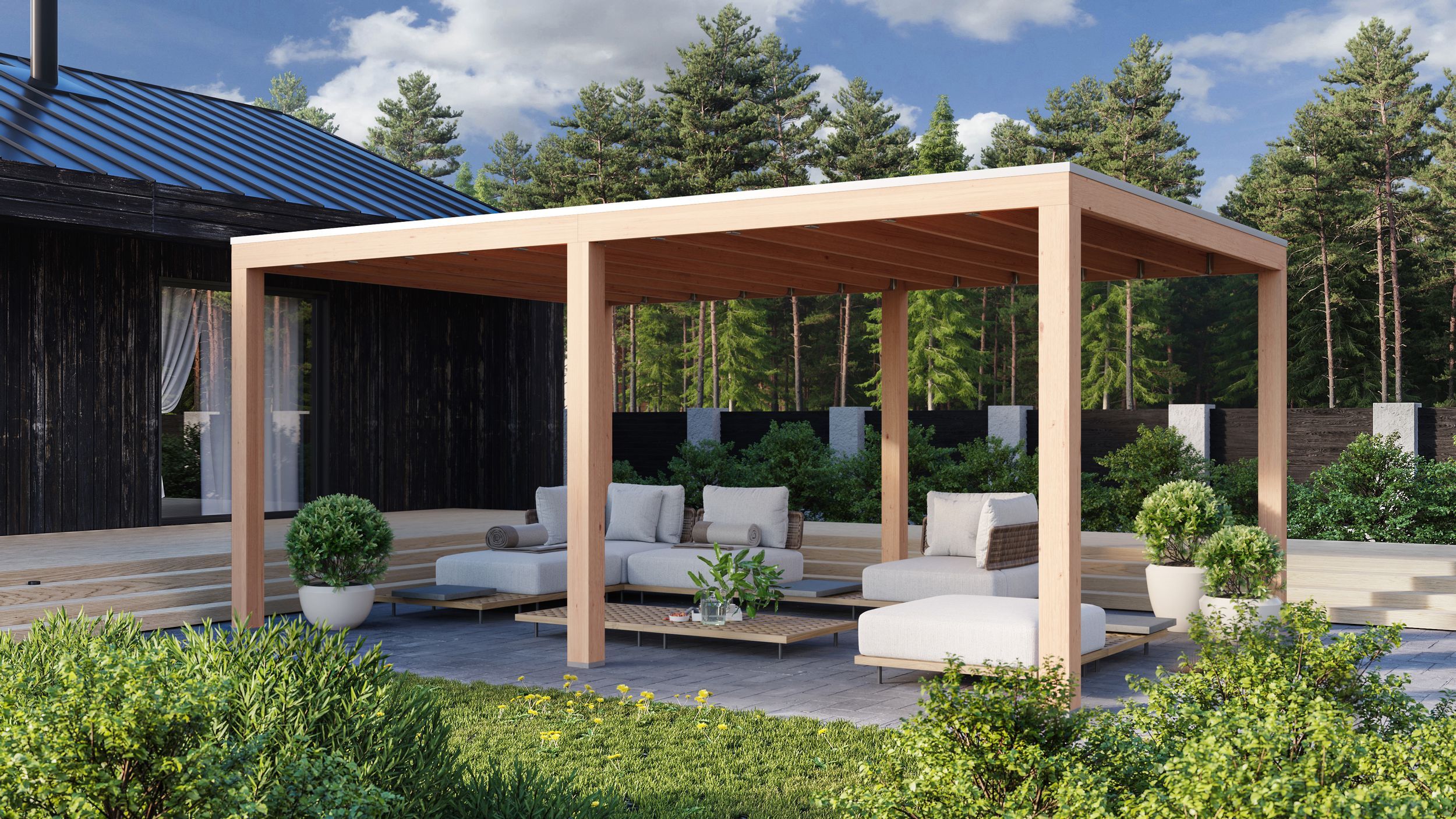 Foto van WoodAcademy douglas overkapping Ruby Essential