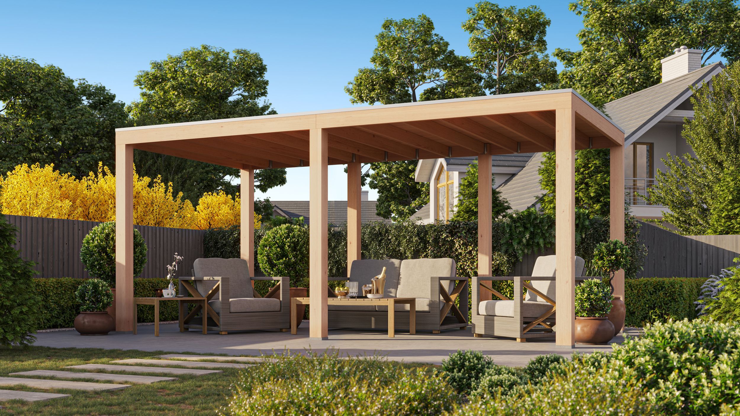 Foto van WoodAcademy douglas overkapping Ruby Essential