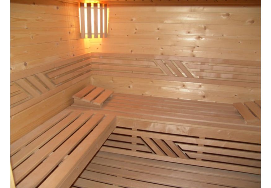 Azalp Saunabank recht, Elzen breedte 40 cm Foto van Azalp Saunabank recht, Elzen breedte 40 cm