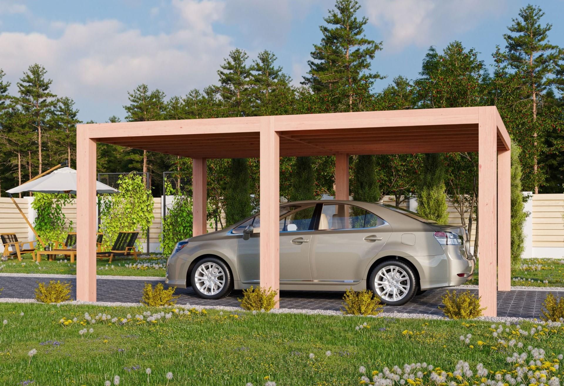 Foto van WoodAcademy douglas carport Topaas Excellent