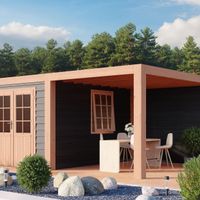 Foto van WoodAcademy tuinhuis met overkapping Sapphire Excellent nero