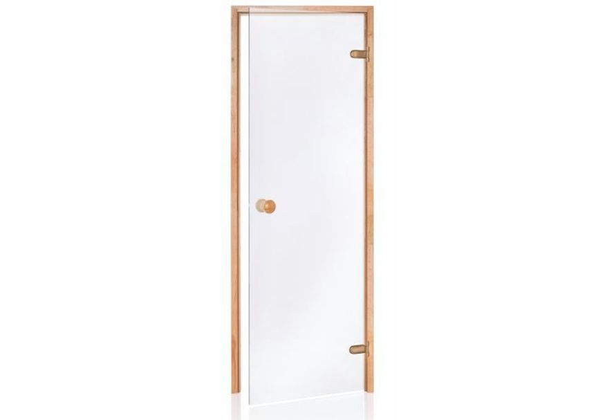 Hot Orange Saunadeur Scan 80x200 cm, blank 8 mm elzen Foto van Hot Orange Saunadeur Scan 80x200 cm, blank 8 mm elzen