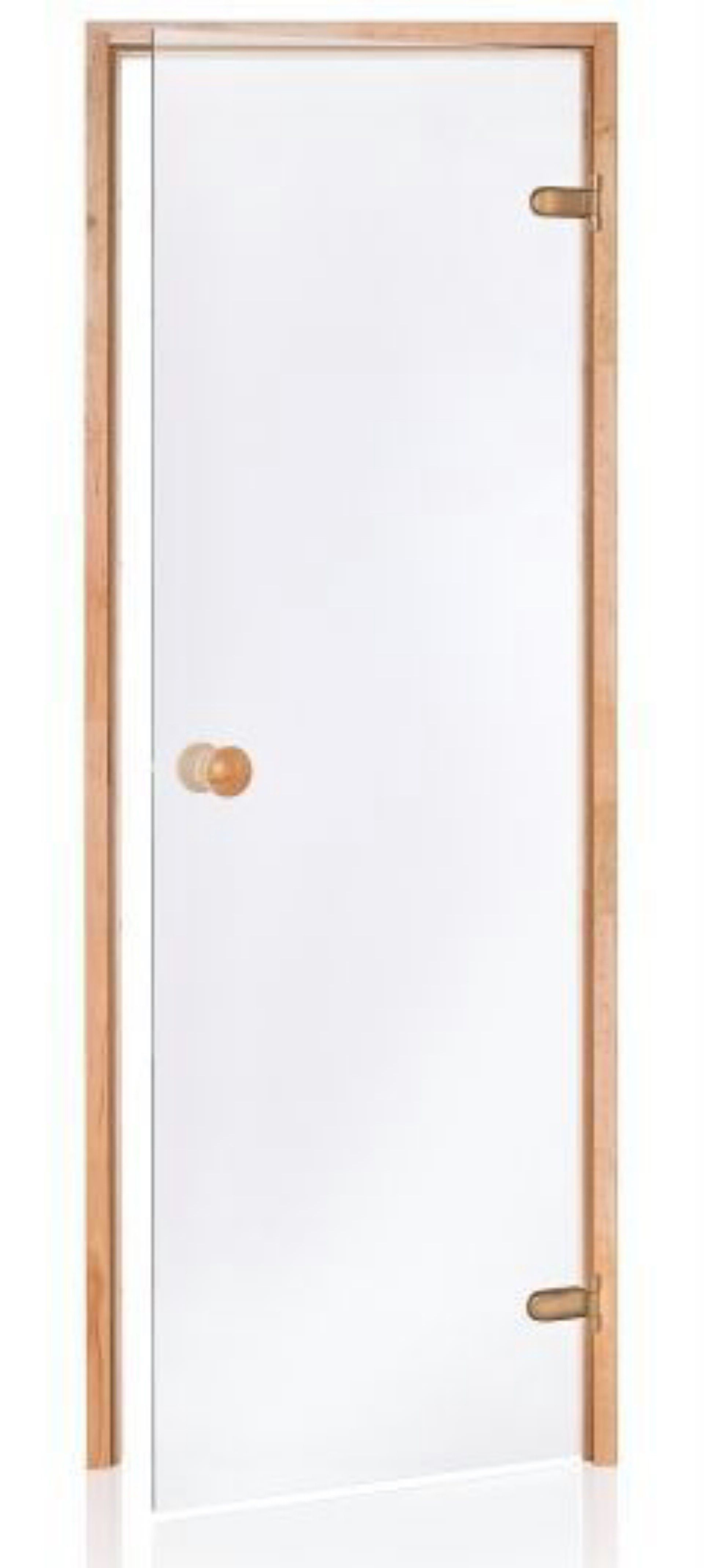 Foto van Hot Orange Saunadeur Scan - helder blank glas