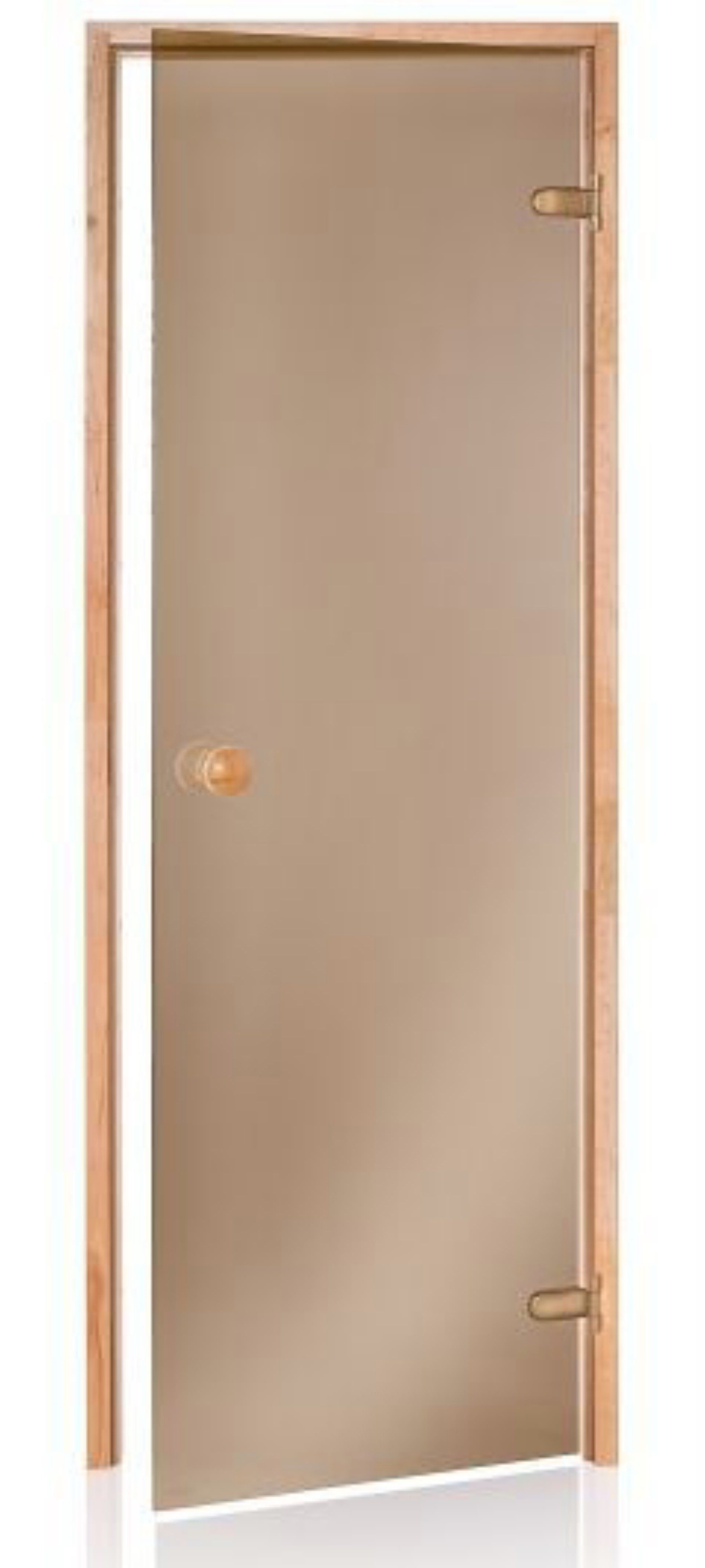 Foto der Hot Orange Saunatür Scan 70x210 cm bronze 8 mm Erle