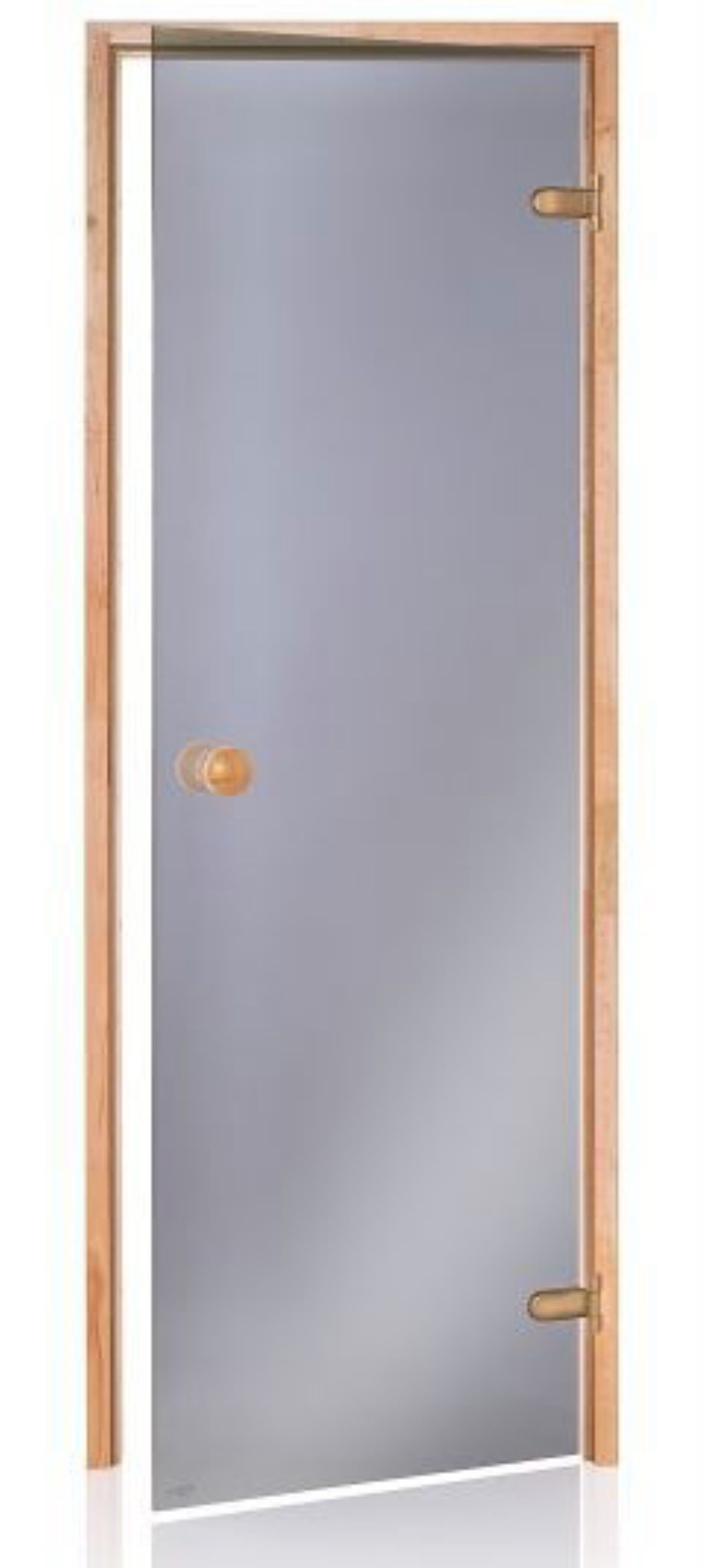 Foto der Hot Orange Saunatür Scan 70x210 cm grau 8 mm Erle