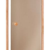 Foto van Hot Orange Saunadeur Scan - mat brons glas