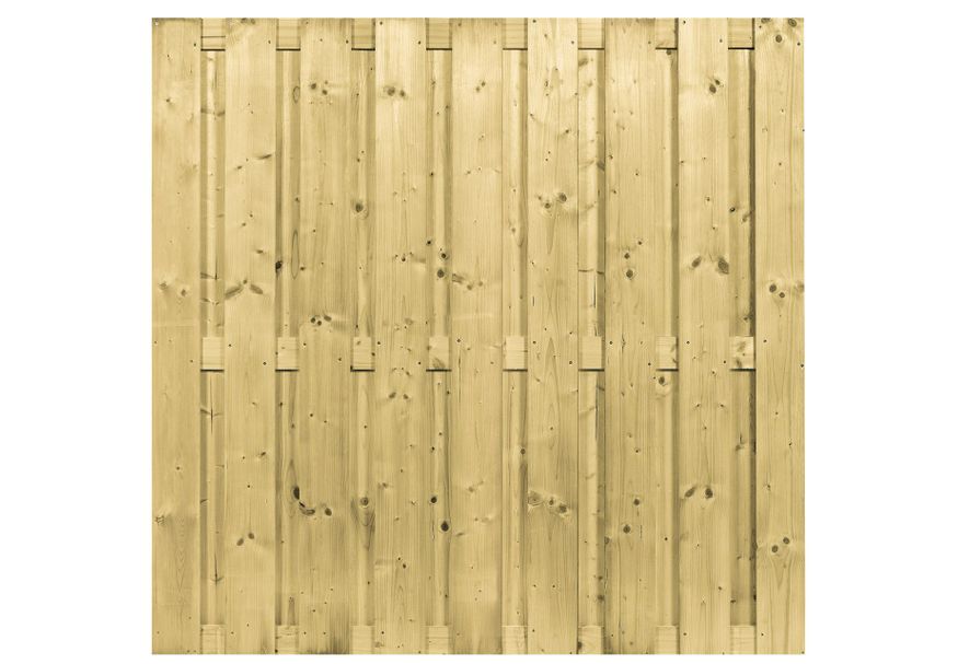 Foto van Scherm Vuren bij beton 180x180. 21 planks