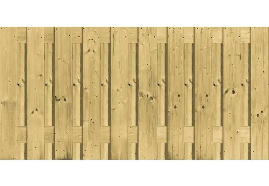 Scherm Vuren bij beton 90x180. 21 planks Foto van Scherm Vuren bij beton 90x180. 21 planks