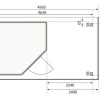 Foto der Karibu 77746 Schwandorf 5 Gartenhaus mit Seitenmarkise