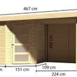 Foto van Karibu Schwandorf 3 tuinhuis met overkapping 240 cm - zij en achterwand (77740)