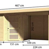 Foto van Karibu 77740 Schwandorf 3 tuinhuis met veranda