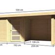 Foto van Karibu Schwandorf 5 tuinhuis met overkapping 280 cm - zij en achterwand (77752)