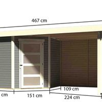 Foto der Karibu 77741 Schwandorf 3 Gartenhaus Mit Veranda - Gestrichen