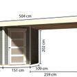 Foto van Karibu Schwandorf 3 tuinhuis met overkapping 280 cm - terragrijs (77743)