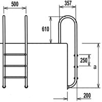 Foto van Flexinox FLX-350-0233 zwembadtrap - 3 treden AISI 304 - smal model